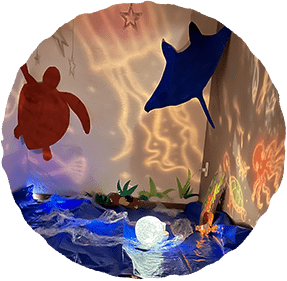 スヌーズレンで五感の刺激